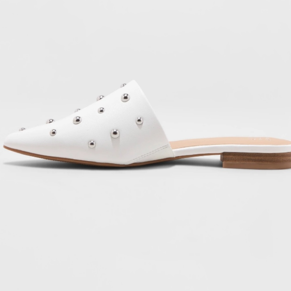 NEW White Studded Mule Shoes - Picture 3 of 3